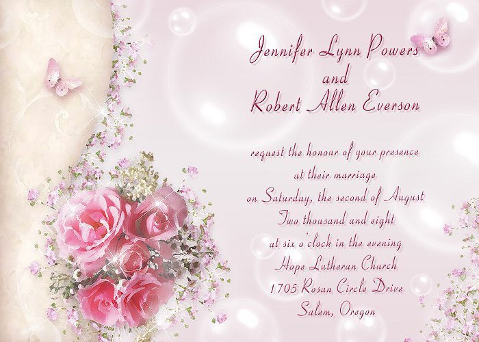 Romantic Wedding Invitation Wording From Bride And Groom