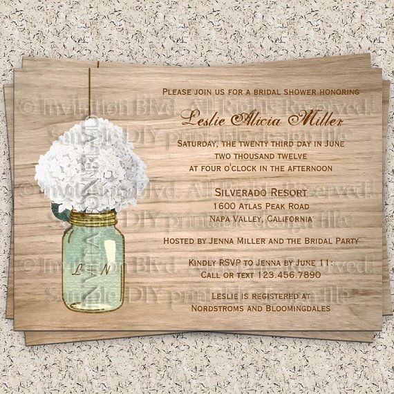 Rustic Bridal Shower Invitations Printable Free