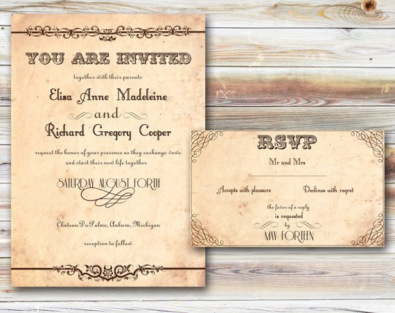 Rustic Wedding Invitations Templates