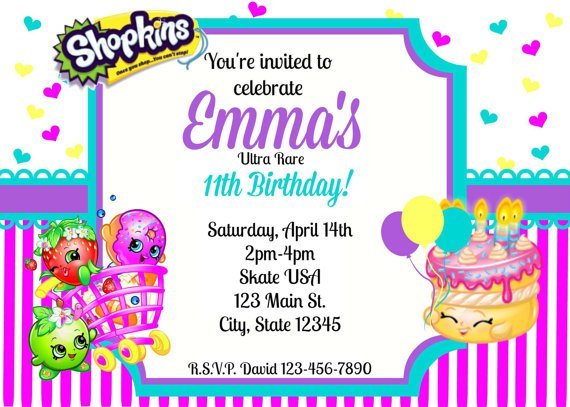 S Hopkins Printable Invitations