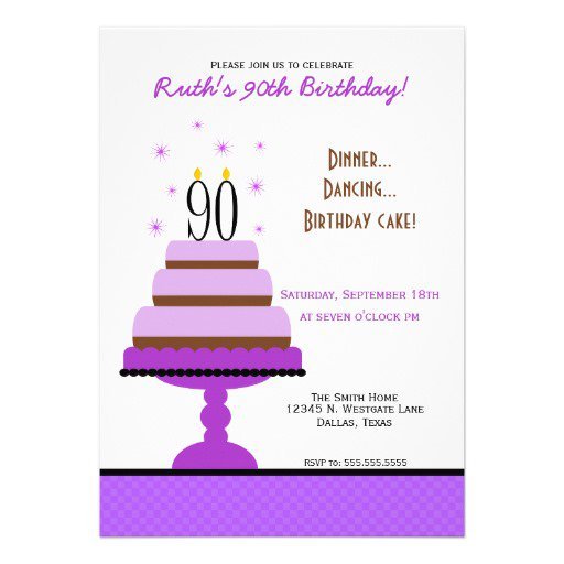 Sample 90th Birthday Invitations