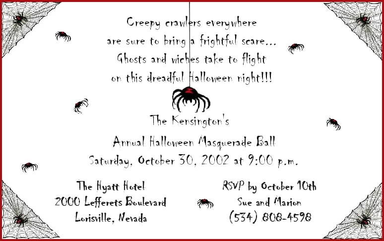 Scary Halloween Party Invitation Wording