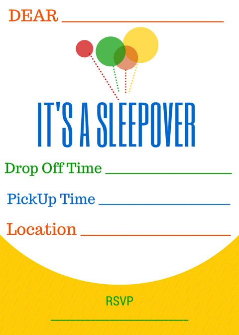 Sleepover Birthday Invitations Printable