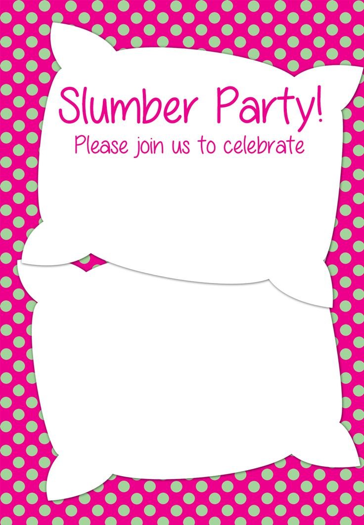 Slumber Party Birthday Invitation Templates