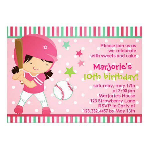 Softball Birthday Invitation Ideas