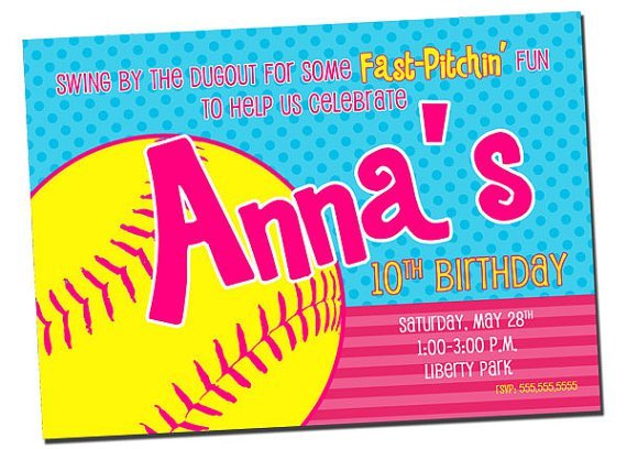 Softball Party Invitation