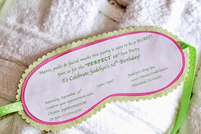 Spa Invitations For Girls