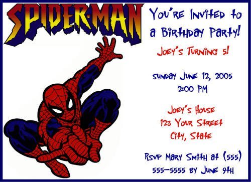 Spider-man Invitations Free Printable