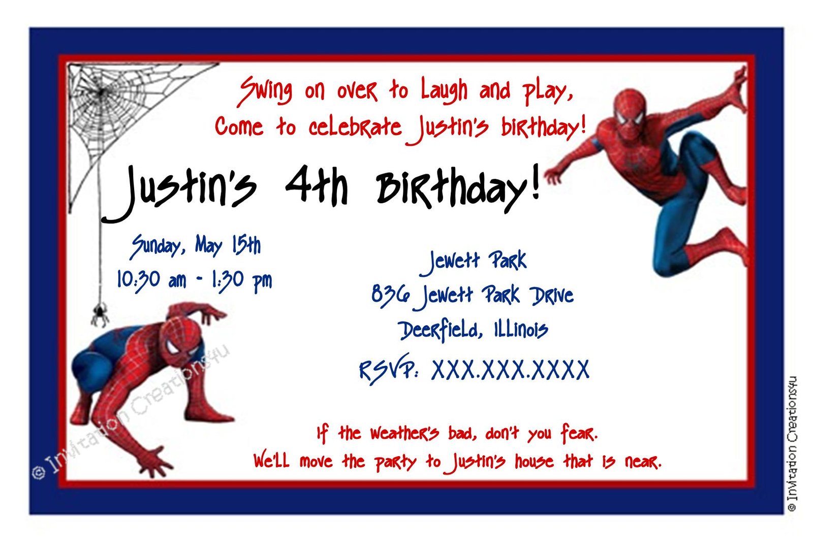 Spider-man Party Invitations