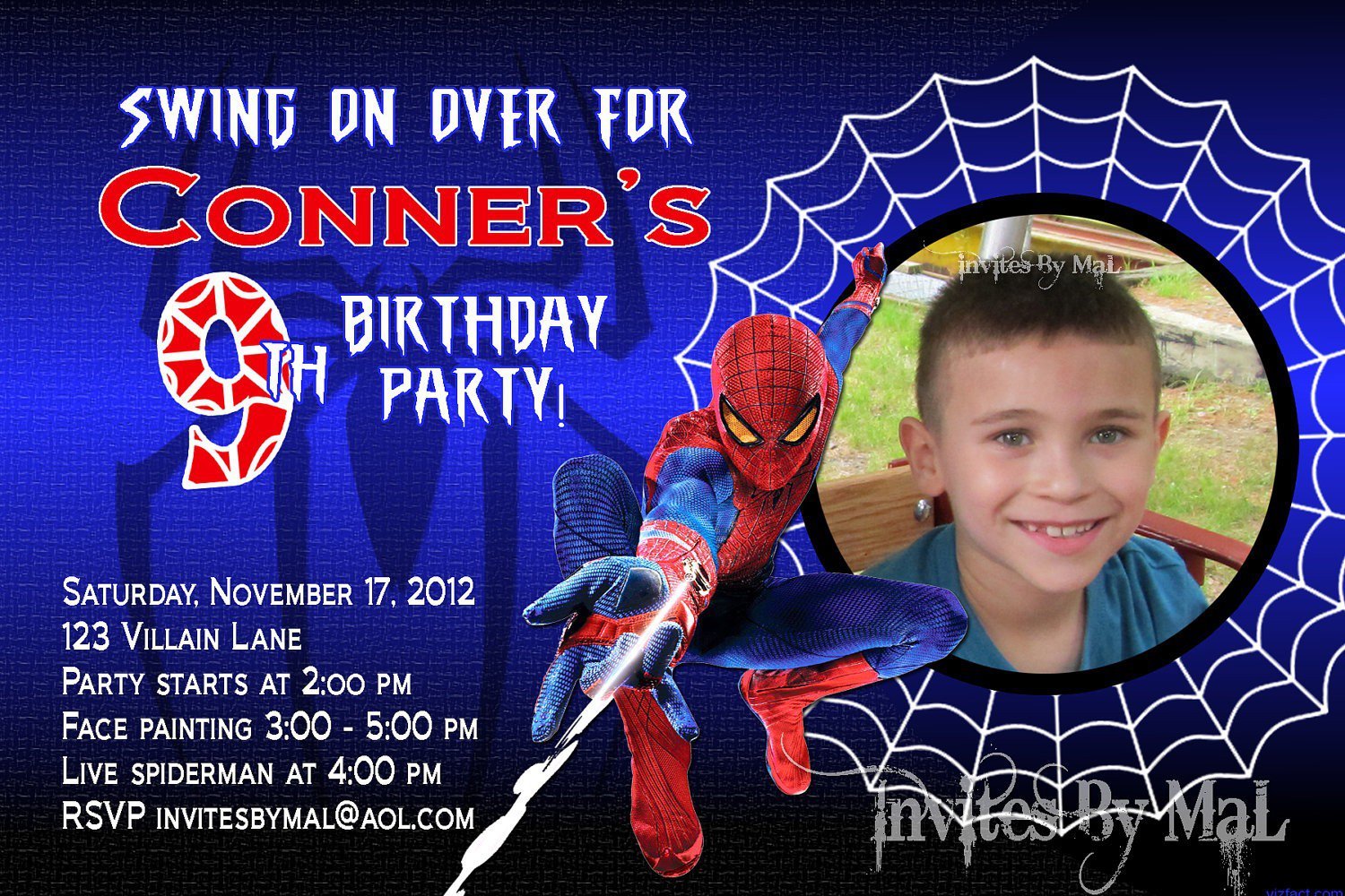 Spiderman Invitations Template