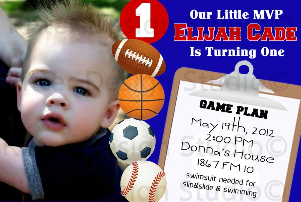 Sports Themed Birthday Party Invitations Printable