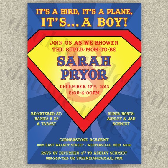 Superman Baby Shower Invitations