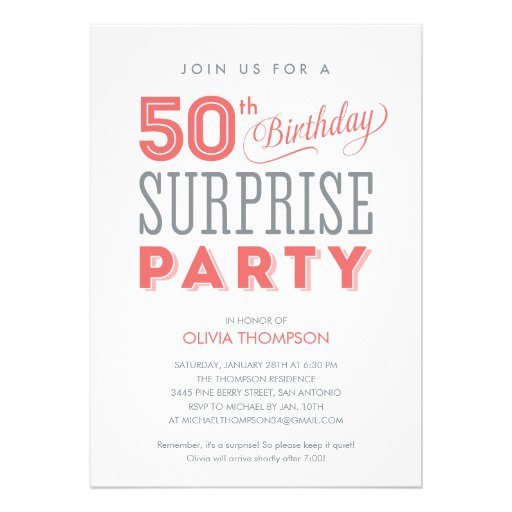 Surprise 50th Birthday Party Invitations Templates Free