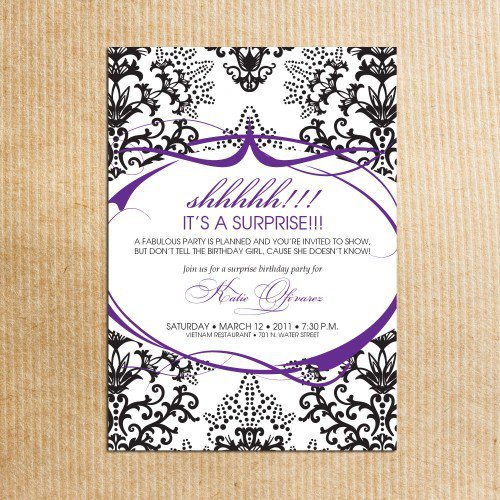 Surprise Birthday Party Invitations