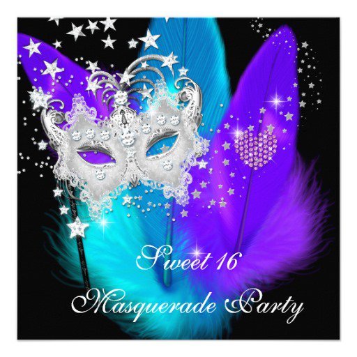Sweet 16 Masquerade Invitations