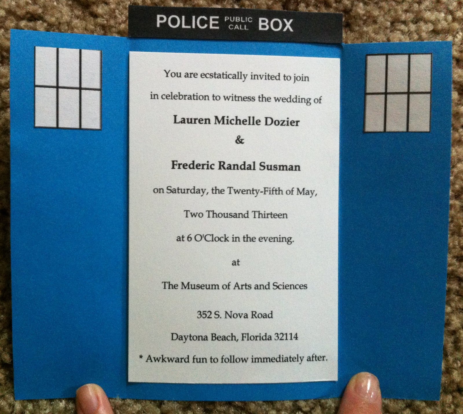 Tardis Invitations