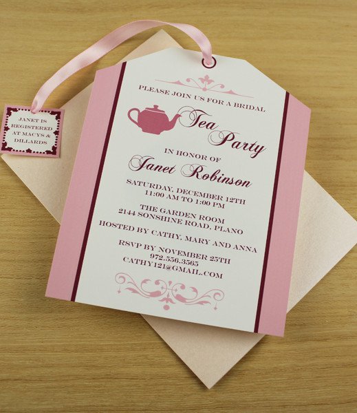 Tea Bag Invitations Template