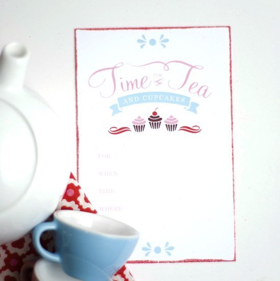 Tea Party Birthday Invitations Printable