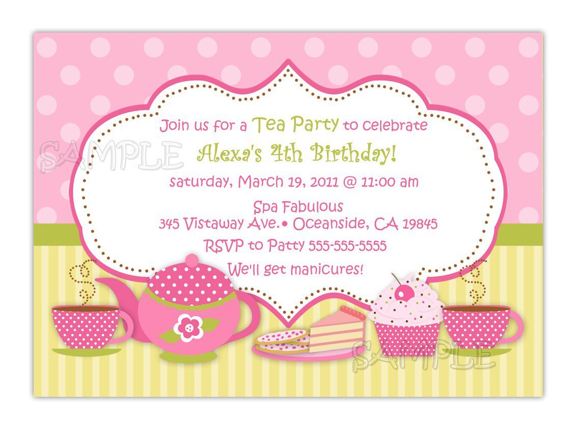 Tea Party Invitation Template Word
