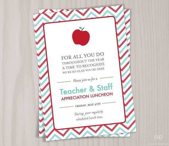 Teacher Appreciation Luncheon Invitation Wording