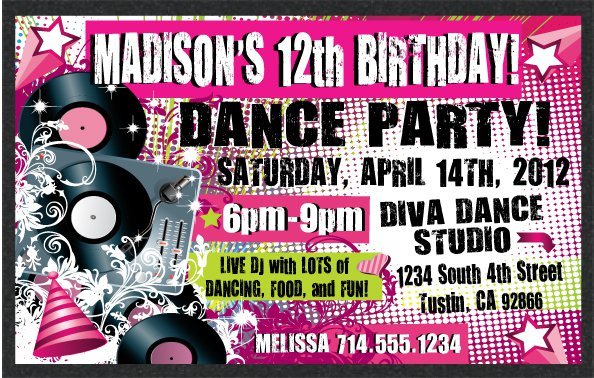 Teen Dance Invitations