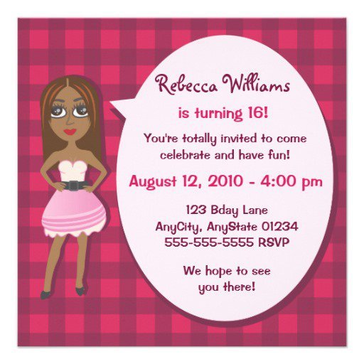 Teen Girl Birthday Invitations