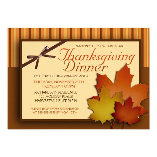 Thanksgiving Dinner Invitations
