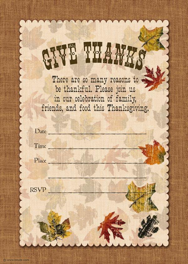 Thanksgiving Invitation Wording Ideas
