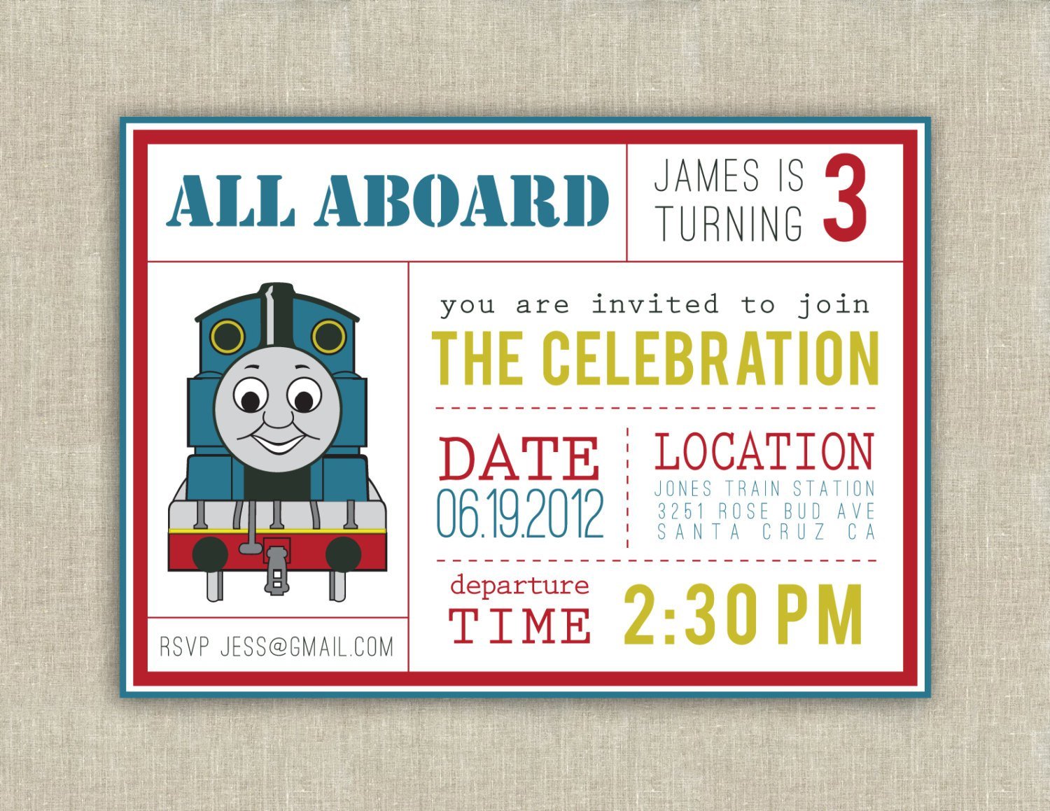 Thomas And Friends Invitations Templates