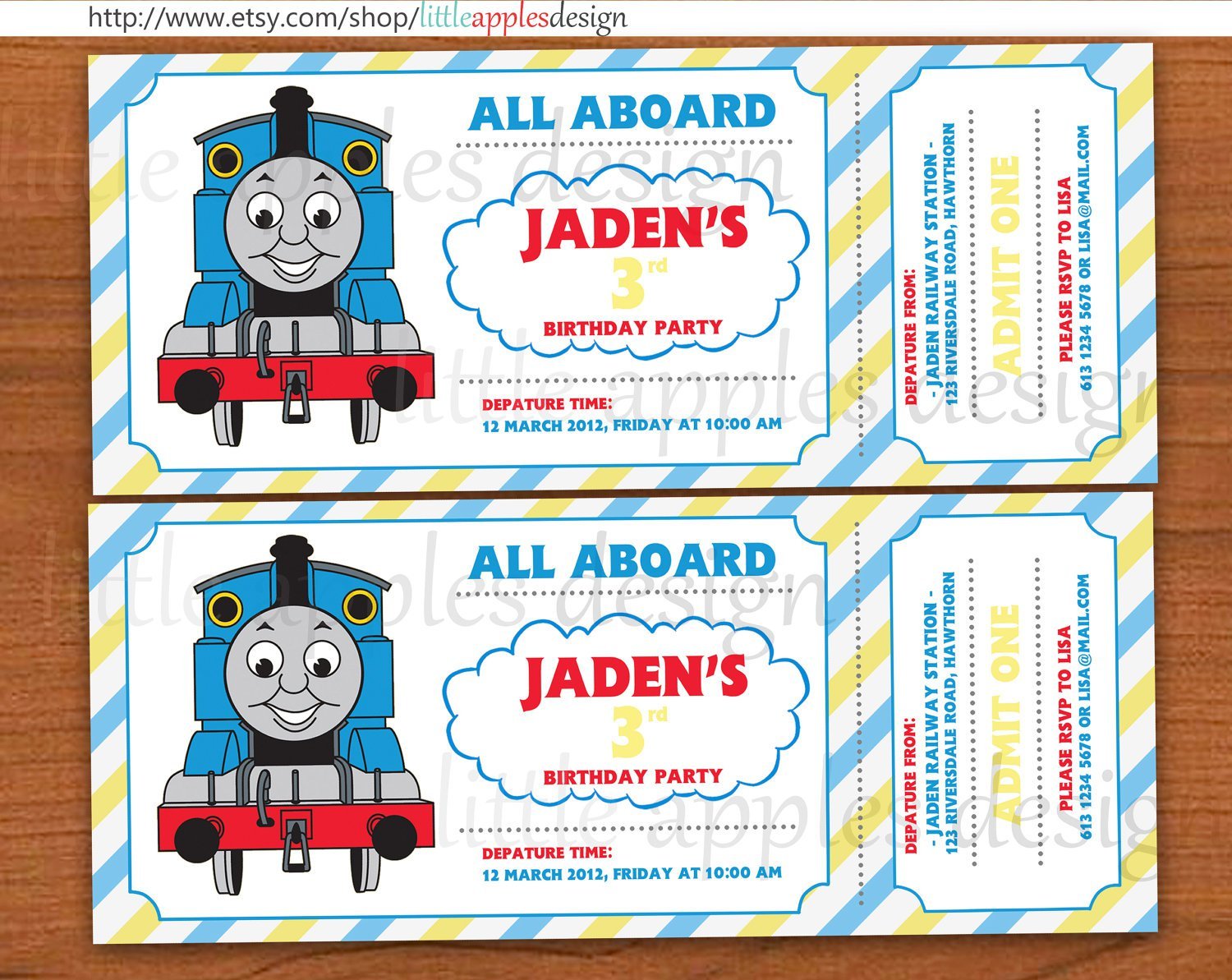 Thomas Birthday Invitations Printable