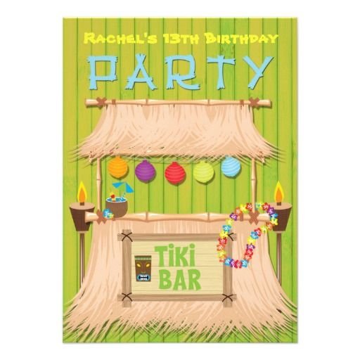Tiki Party Invitations