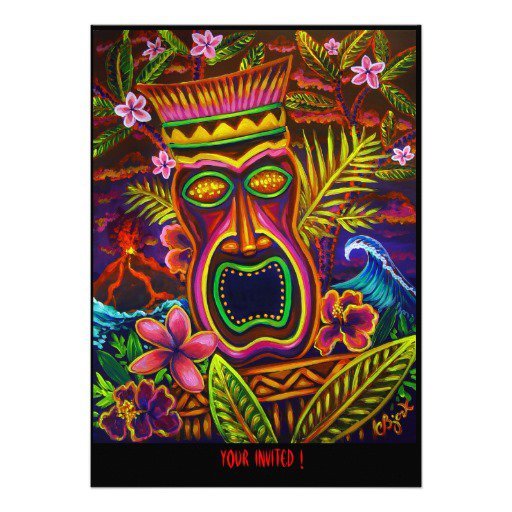 Tiki Party Invitations