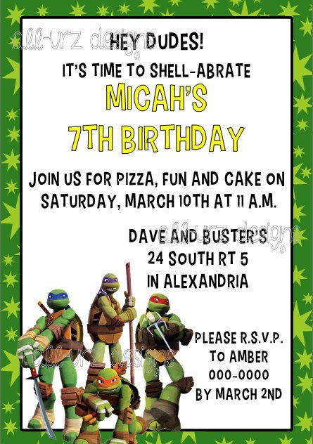 Tmnt Invitations Downloadable