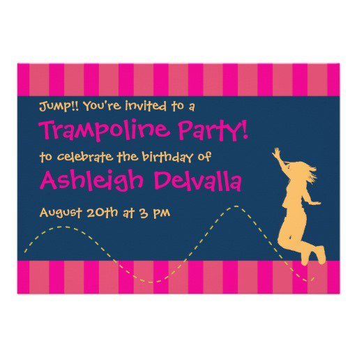 Trampoline Party Invitations