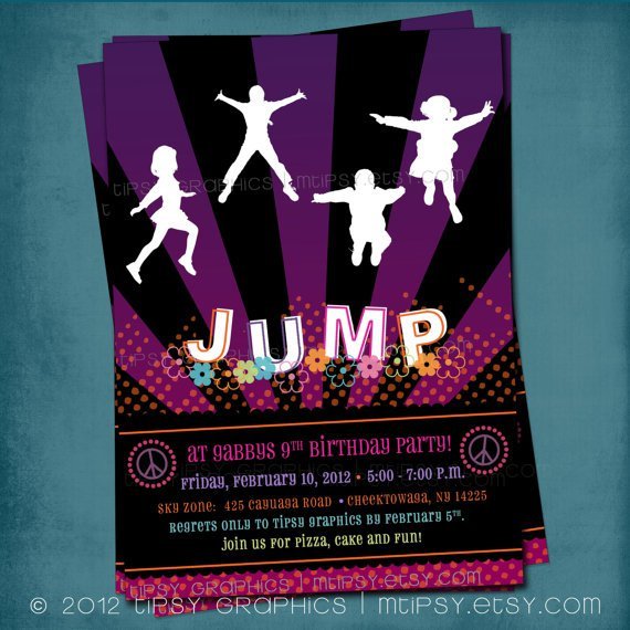 Trampoline Party Invitations Uk