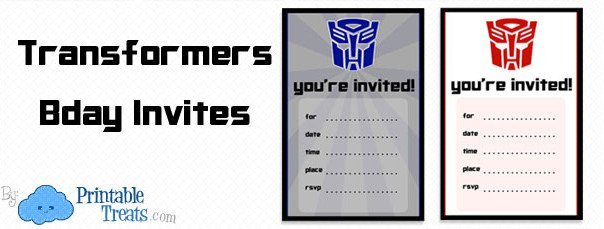 Transformers Birthday Invitation Templates