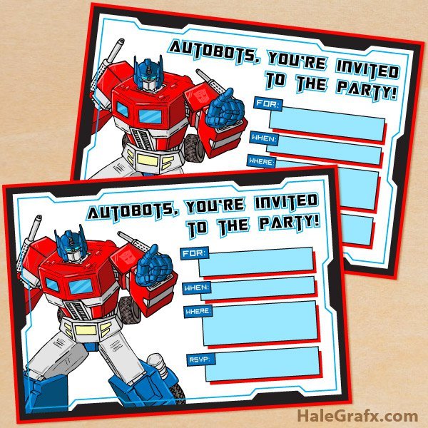 Transformers Party Invitations Printable