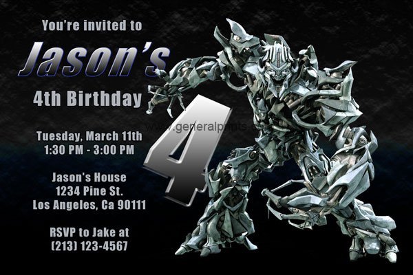 Transformers Party Invitations Printable