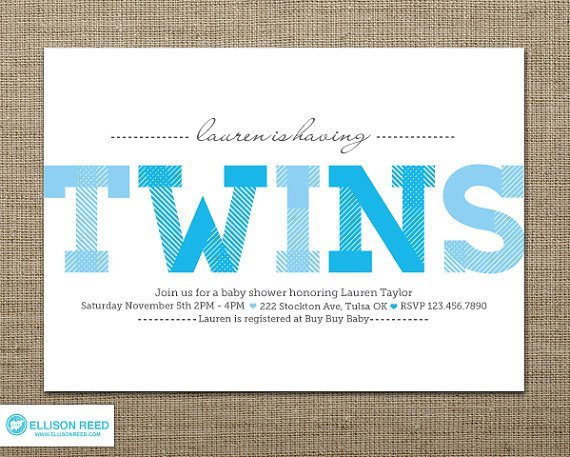Twin Boy Baby Shower Invitations