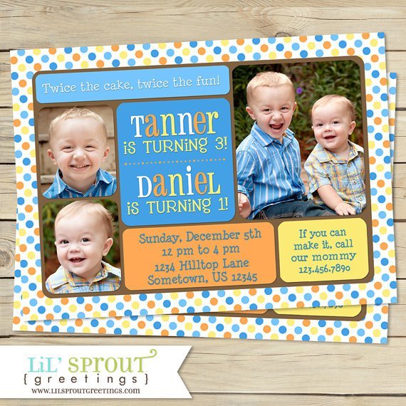 Twin Boys Invitation With Names