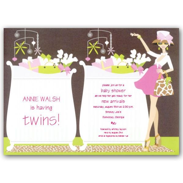 Twin Girl Baby Shower Invitations