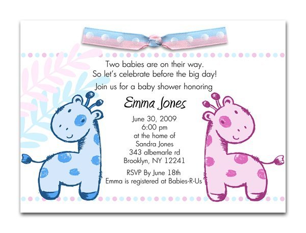 Twin Girl Baby Shower Invitations Wording