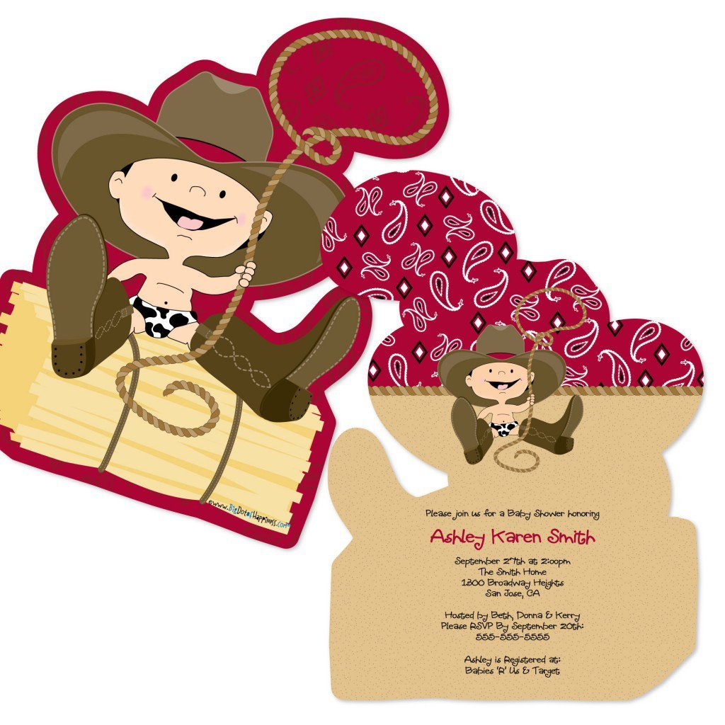 Unique Shaped Birthday Invitation Western