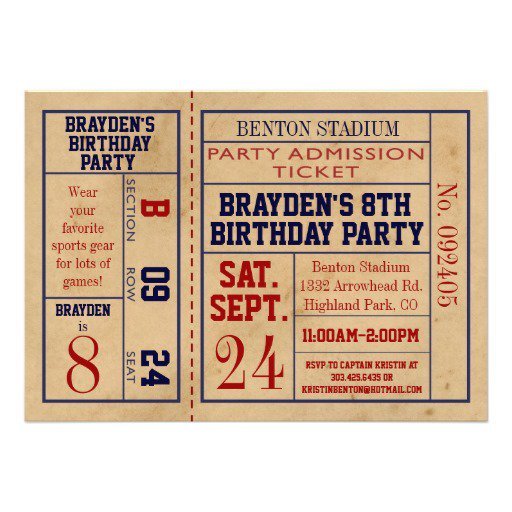 Vintage Baseball Birthday Invitations