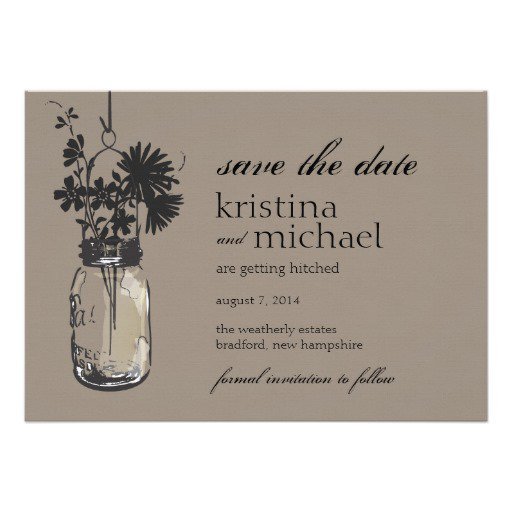 Vintage Mason Jar Invitations