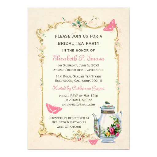 Vintage Tea Party Invitations Templates