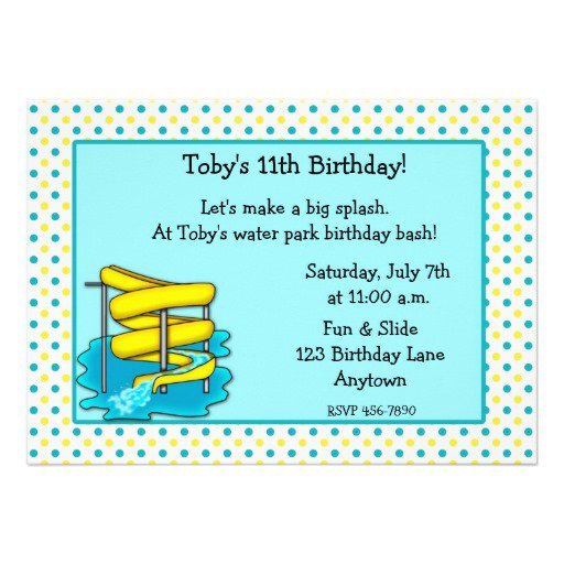 Water Park Birthday Invitations