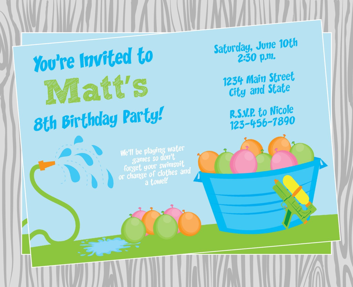 Water Party Invitations