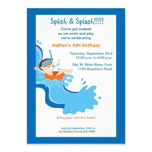 Water Slide Birthday Invitations