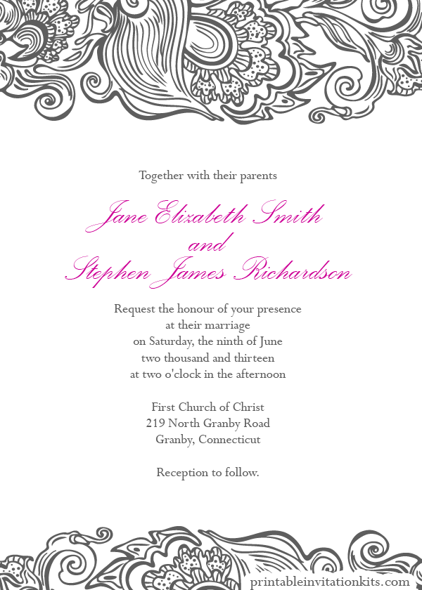 Wedding Invitation Borders Templates